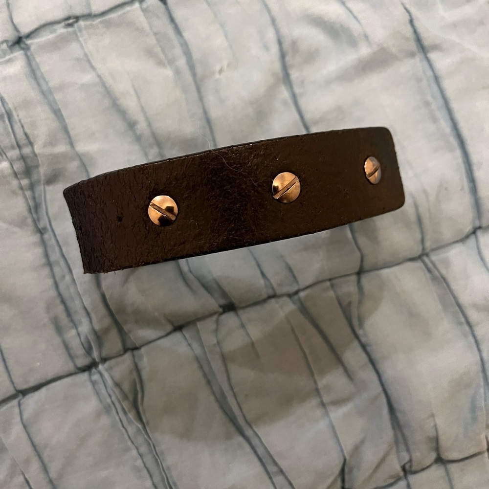 Rick Owens Black Leather Bracelet with Three-Stud Fastening